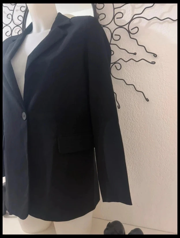 Blazer Pull & Bear Preto Clássico Chique - Tamanho S – photo 3